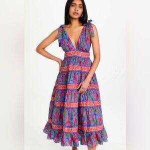 Farm Rio Blue Macaw Sleeveless Dress